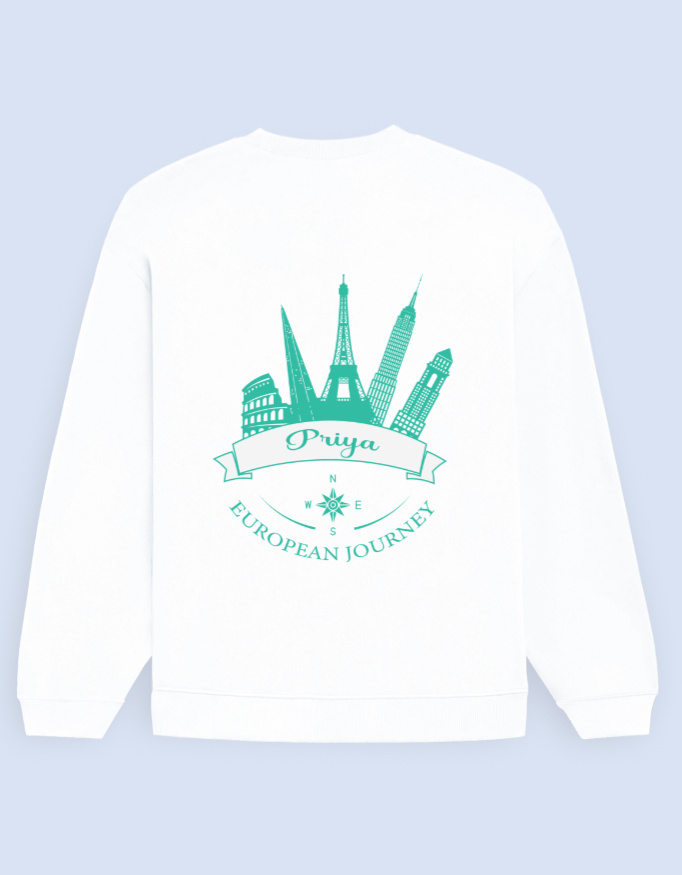 European Journey Custom Unisex Oversized Sweatshirt