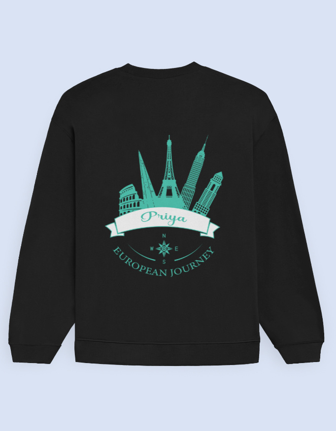 European Journey Custom Unisex Oversized Sweatshirt - Image 2