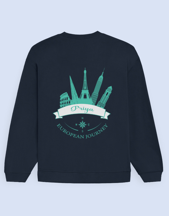 European Journey Custom Unisex Oversized Sweatshirt - Image 3