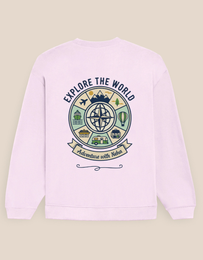 Explore world Custom Unisex Oversized Sweatshirt - Image 2