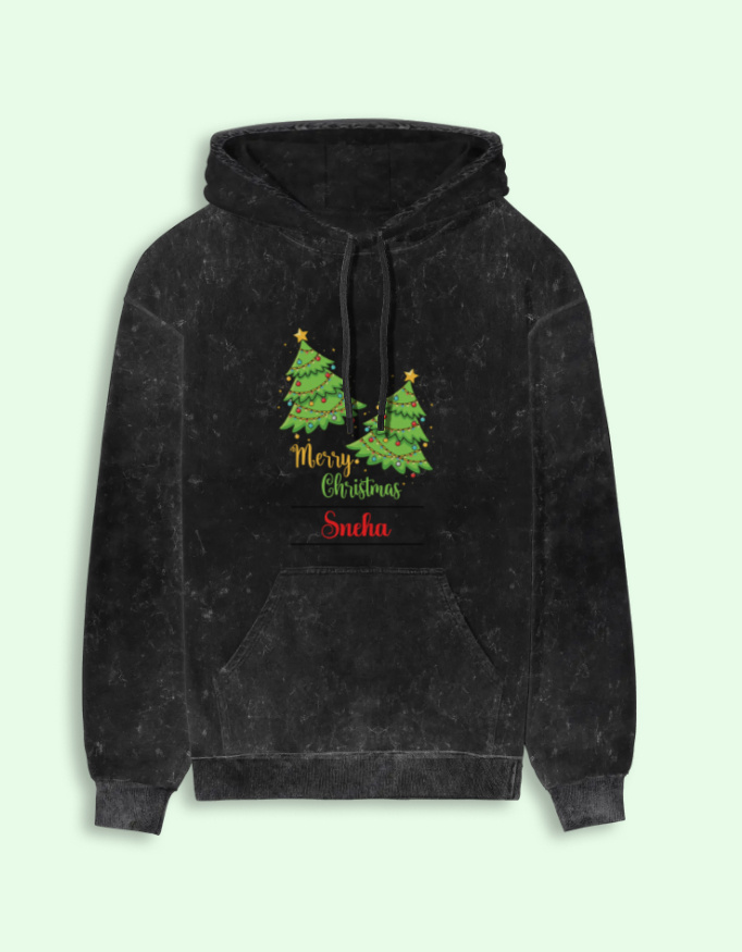 Christmas special Custom Unisex Acid Washed Hoodie
